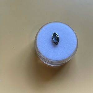 Mettle and Silver Sri Lanka Sapphire 14K White Gold Threadless End (Press-Fit)